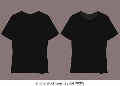 TShirt Mockup vector template. Blank white T-Shirts Front view presentation for print. Men's white Mock-up Ready to replace design. Short sleeve casual cloth t-shirt.