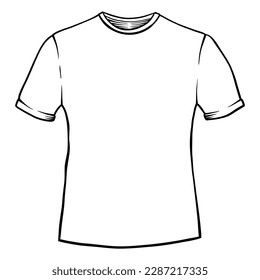T-shirt mockup in white, gray and black colors template with empty space for design - Out line