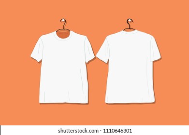 Tshirt mockup white for your design. Vector illustration