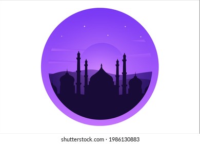 Las mezquitas T-Shirt en el desierto son oscuras, negras y violetas