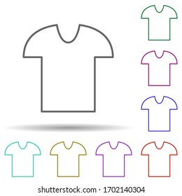 Icono multicolor de pantalones T. Línea delgada simple, contorno vectorial de iconos escolares para ui y ux, sitio web o aplicación móvil