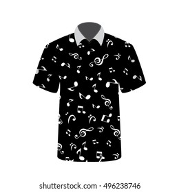 T-shirt with musical notes. Vector Illustration. EPS10