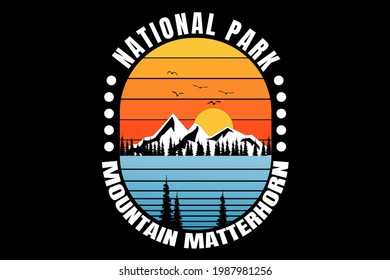 T-shirt national park mountain pine tree retro vintage style