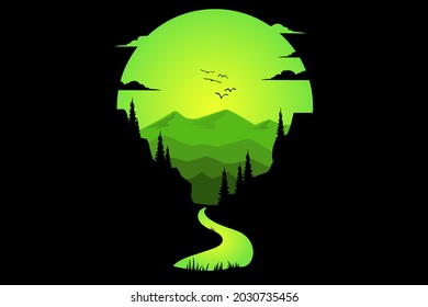 T-shirt nature adventure river green mountain