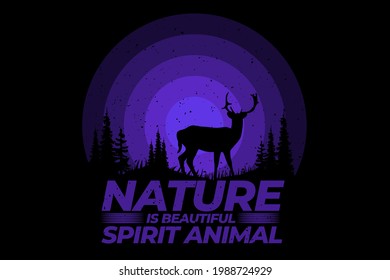 T-shirt nature deer animal pine beautiful