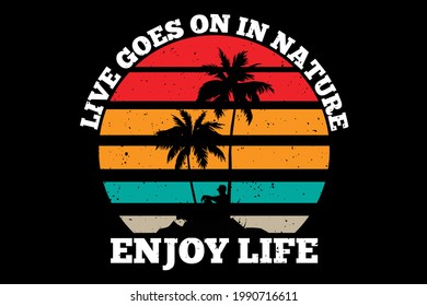 T-shirt nature life beach retro style