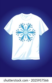 T-shirt for new year holidays with snowflake