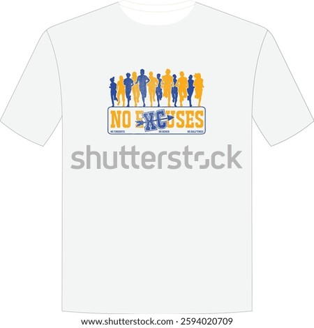T-Shirt No Excuses logo Design