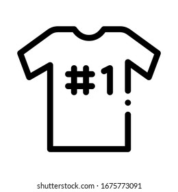 T-shirt Number One Icon Vector. Outline T-shirt Number One Sign. Isolated Contour Symbol Illustration