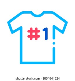 T-shirt Number One Icon Vector. Outline T-shirt Number One Sign. Isolated Contour Symbol Illustration