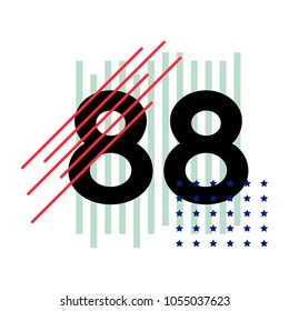 T-shirt numbers abstract vector illustration.