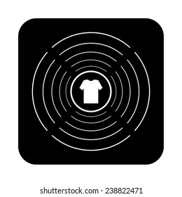 Tshirt on a black background with white circles, vector, EPS 10