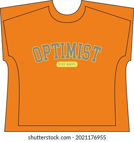 tshirt on design optımıst write