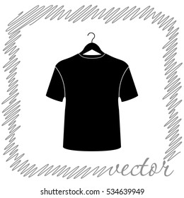 Tshirt on hanger  black vector  icon