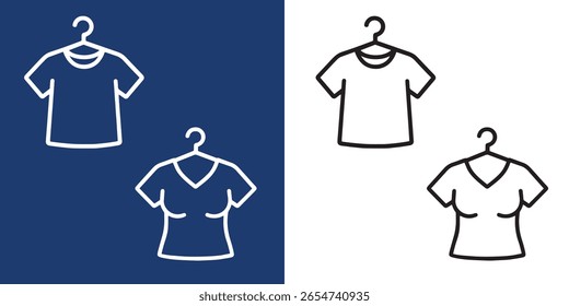 Camiseta en el icono del Vector de la carrera de la percha