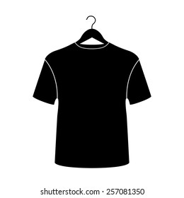 T-shirt on hanger vector icon - black illustration