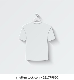 t-shirt on hanger vector icon - paper illustration