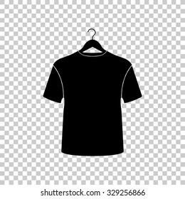 t-shirt on hanger vector icon - black illustration