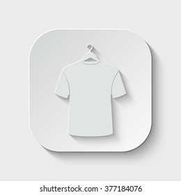 t-shirt on hanger vector icon - paper illustration