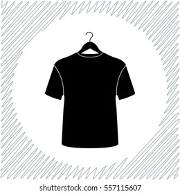 Tshirt on hanger vector icon - black  illustration