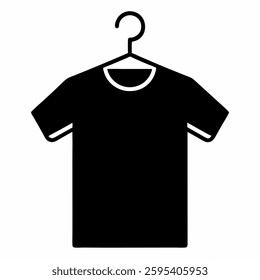 T-shirt on the hanger vector on white backgropund.