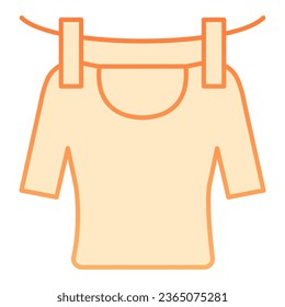 Camiseta en un icono plano de cuerda. Iconos naranjas de camisetas secas en un estilo moderno y plano. Diseño de estilo de gradiente de lavado, diseñado para web y aplicación. Eps 10