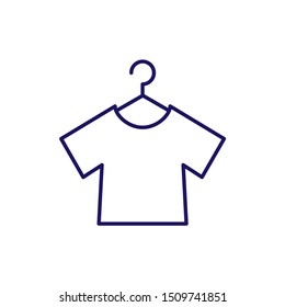 T-shirt on shoulders vector outline icon