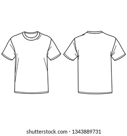 Vektorgrafik eines T-Shirts. Vorder- und Rückseite.