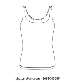 Dibujo de una línea en pantalones T sobre fondo blanco aislado. Ilustración del vector