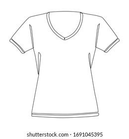 Tshirt One Line Drawing On White Stock Vector (Royalty Free) 1691045395 ...