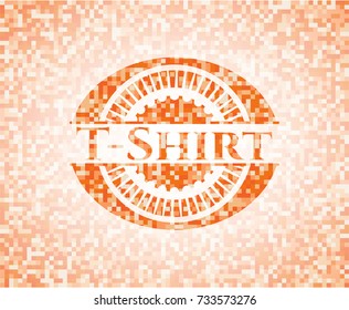T-Shirt orange mosaic emblem