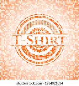 T-Shirt orange mosaic emblem with background