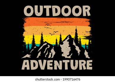 T-shirt outdoor adventure pine mountain tree retro style vintage