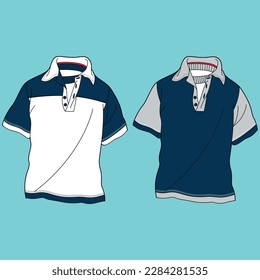 T-shirt outline icon collection, vector silhouette illustration isolated on white background, front, back and side view