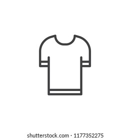 T-shirt outline icon. linear style sign for mobile concept and web design. Short sleeves shirt simple line vector icon. Symbol, logo illustration. Pixel perfect vector graphics
