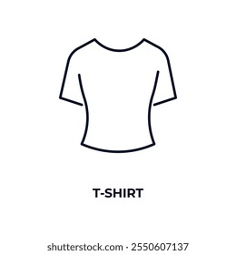 t-shirt outline icon. Linear vector from clothes concept. Thin line t-shirt icon isolated on white background