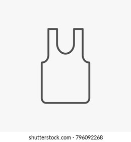Tshirt outline icon on white backround