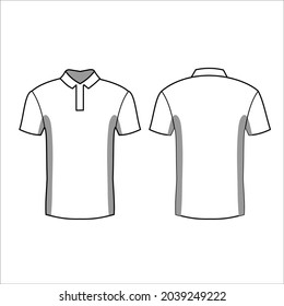 tshirt outline mockup template black and white vector design