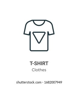 T-shirt outline vector icon. Thin line black t-shirt icon, flat vector simple element illustration from editable clothes concept isolated stroke on white background