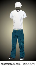 t-shirt, pant and cap template.