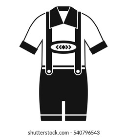 T-shirt and pants with suspenders icon. Simple illustration of t-shirt and pants with suspenders vector icon for web