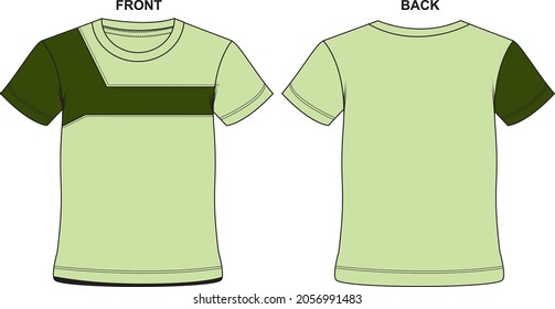 T-SHIRT PATTERN DESIGN VECTOR ILLUSTRATION ROUND NECK HALF SLEEVE AND STYLISH COLORS 