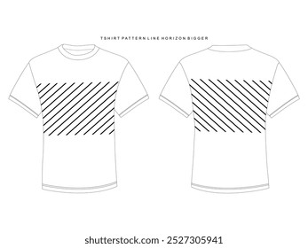 Tshirt pattern line horizon bigger clothing design mockup template 