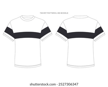 tshirt pattern line middle clothing design mockup template