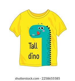 t-shirt with a picture of a dino. vector illustration
