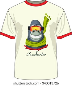 T-shirt with picture "Snowboarder" on it.