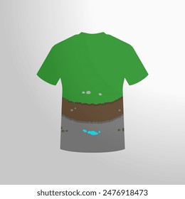 T-shirt with Pixelated Print: vector illustration of a T-shirt with a pixel art print
