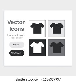 T-shirt placed on web page template flat vector icon.