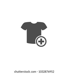 T-shirt with a plus symbol icon.Element of popular soccer football  icon. Premium quality graphic design. Signs, symbols collection icon for websites, web design,