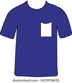  T-shirt with pocket mockup simple vector illustration